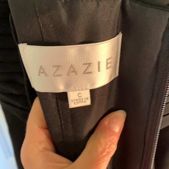 AZAZIE Ginger Pleat Front Empire Waist Chiffon Halter Gown - Picture 7 of 9